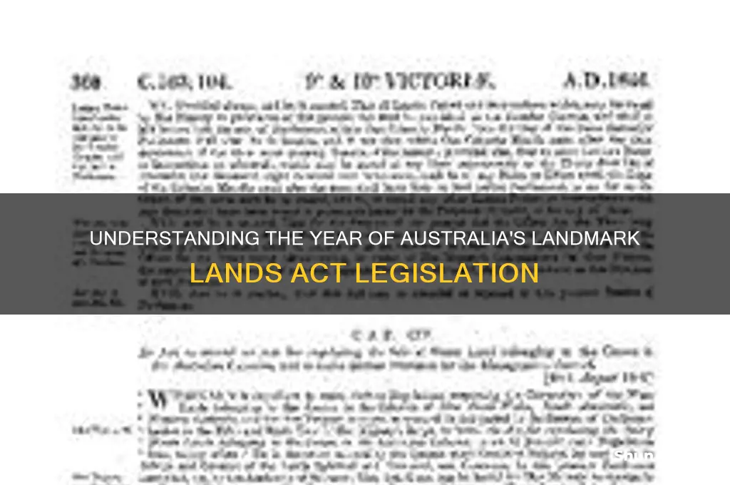 what year was lands act australia