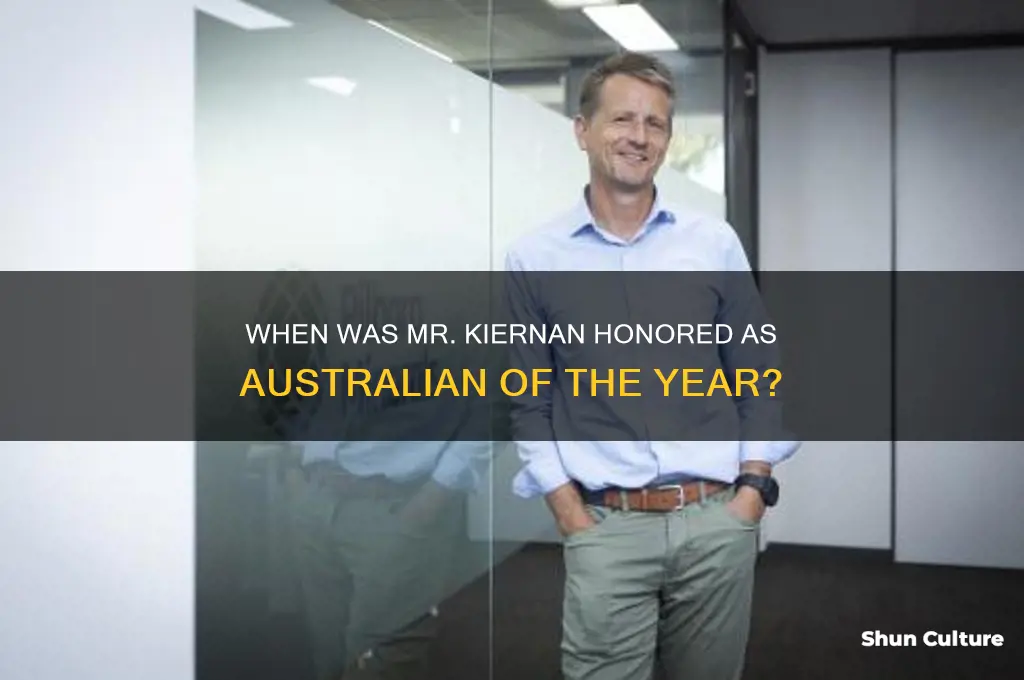 what year was mr kiernan made australian of the year