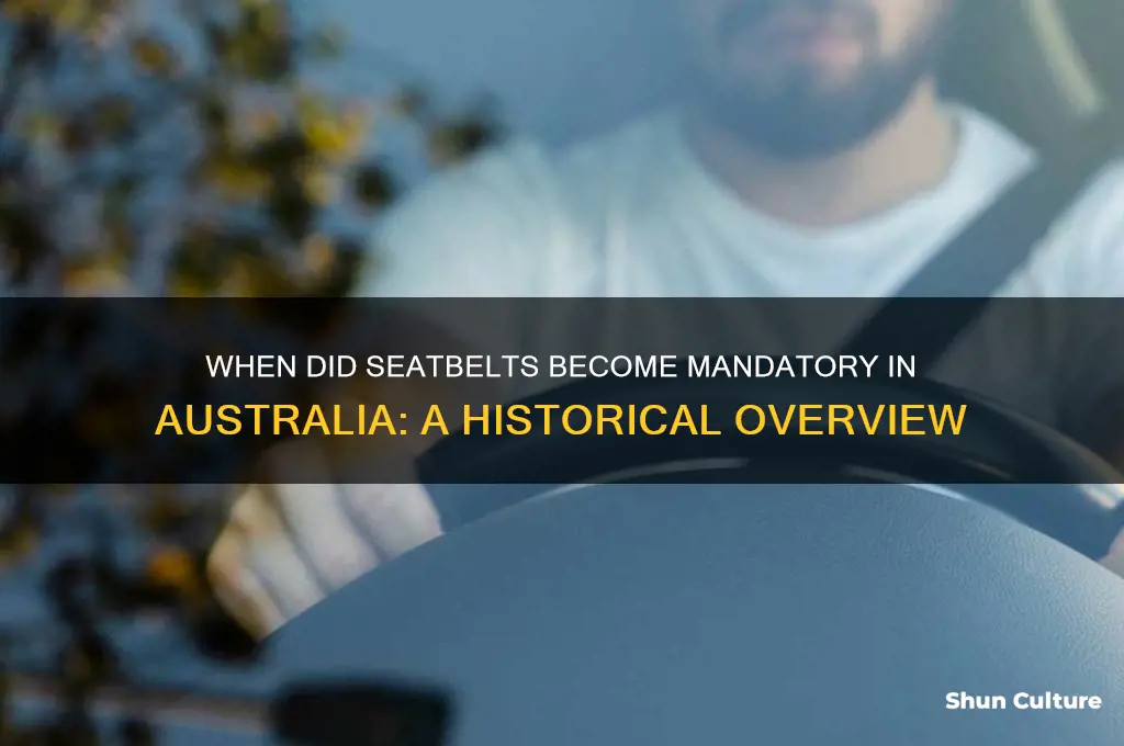 what year were seatbelts introduced in australia