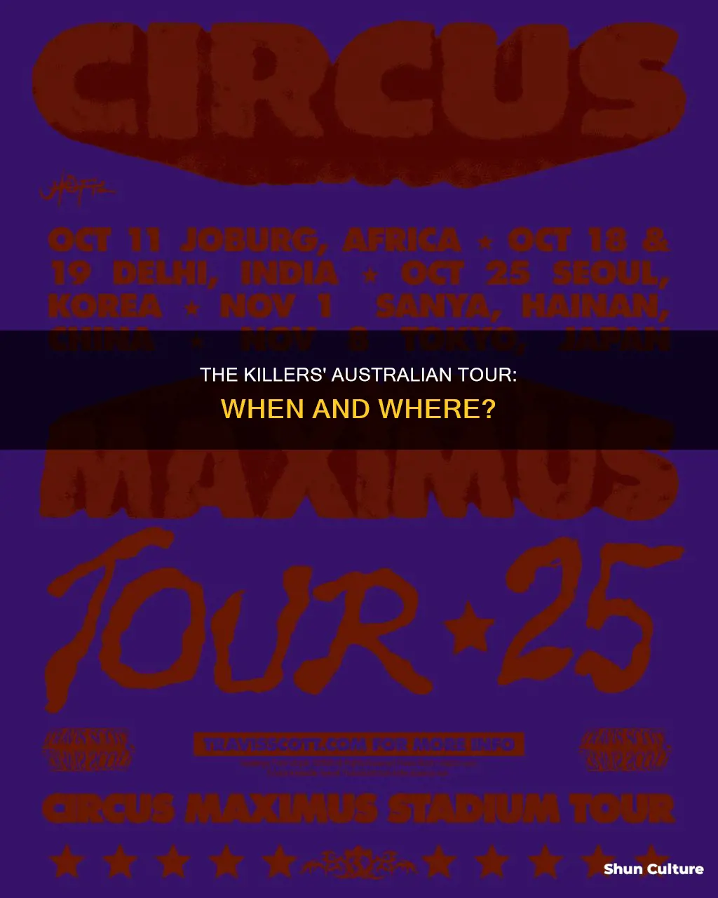 when are the killers coming to australia