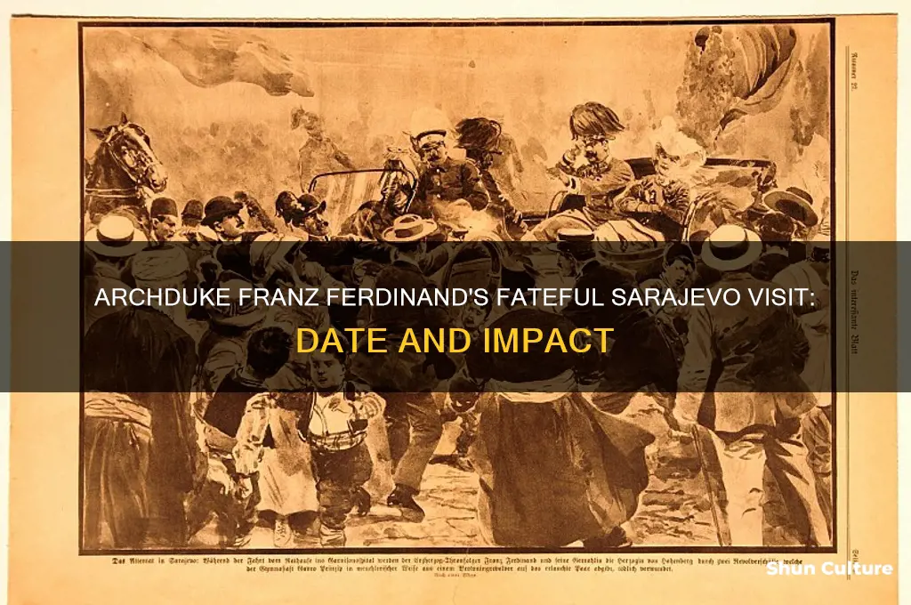 when did archduke franz ferdinand visit sarajevo in bosnia