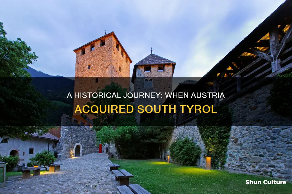 when did austria get south tyrol