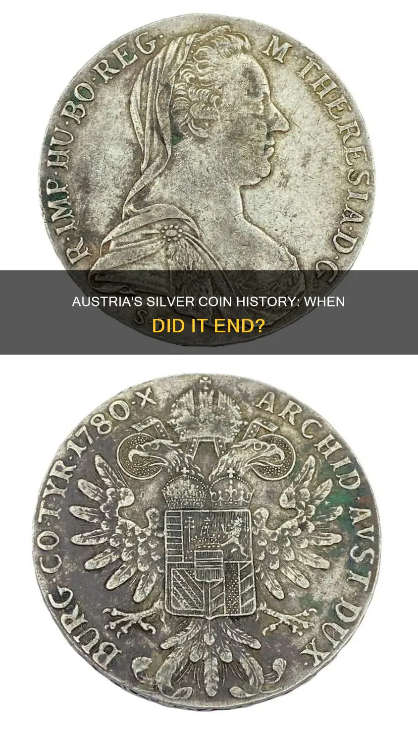 when did austria stop making silver coins