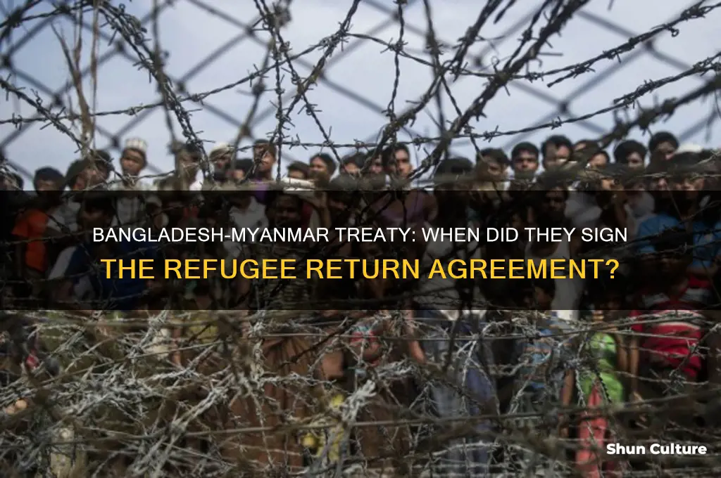when did bangladesh signe treaty with myanmar to return