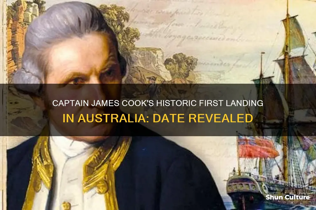 when did captain james cook first land in australia