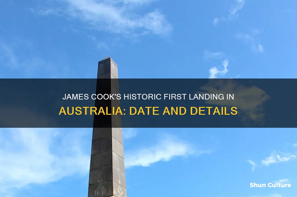 when did cook first land in australia