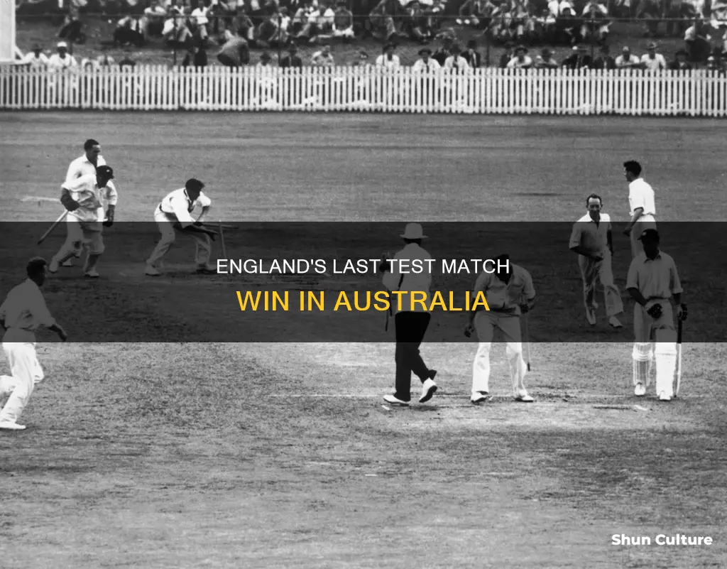 when did england last won a test match in australia