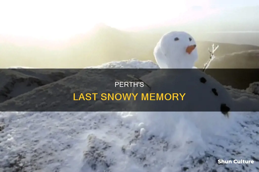 when did it last snow in perth western australia