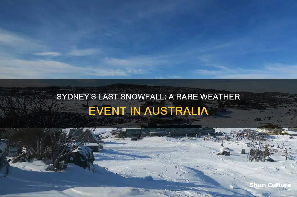 when did it last snow in sydney australia