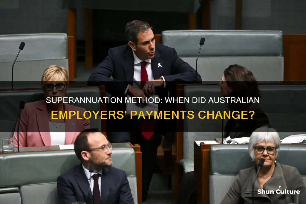 when did the australian employer pays superannuation method change