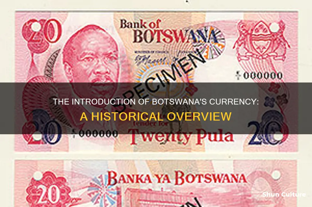 when did the botswana currency first come into circulation