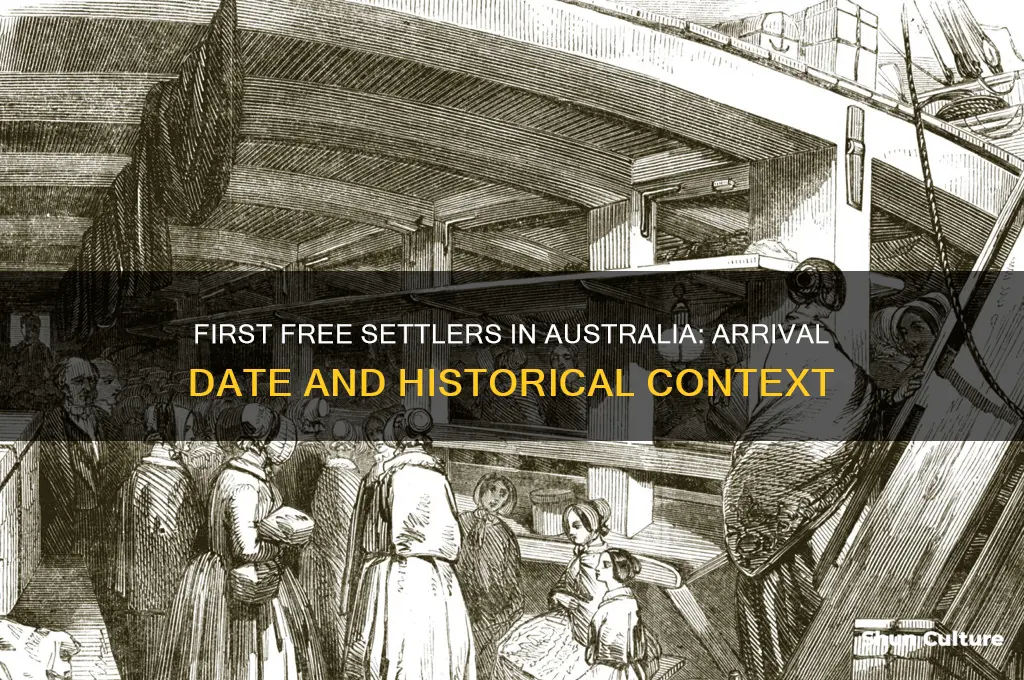 when did the first free settlers arrive in australia