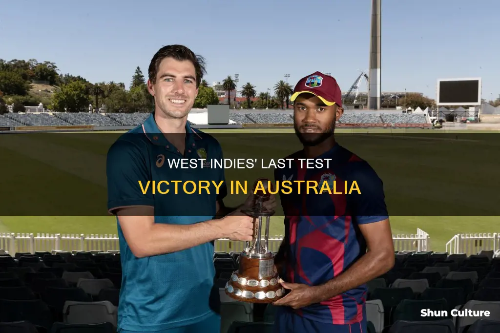 when did west indies last win a test in australia