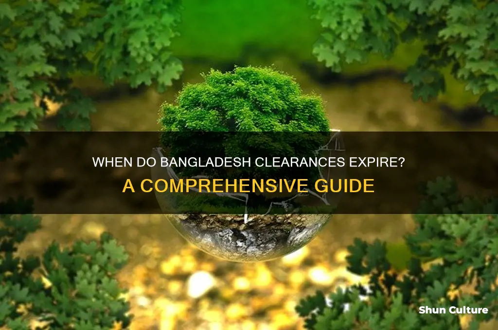 when do bangladesh clearances expire