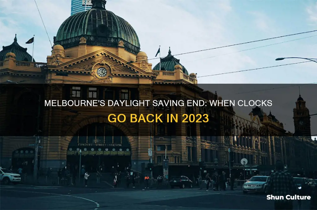 when do clocks go back in melbourne australia