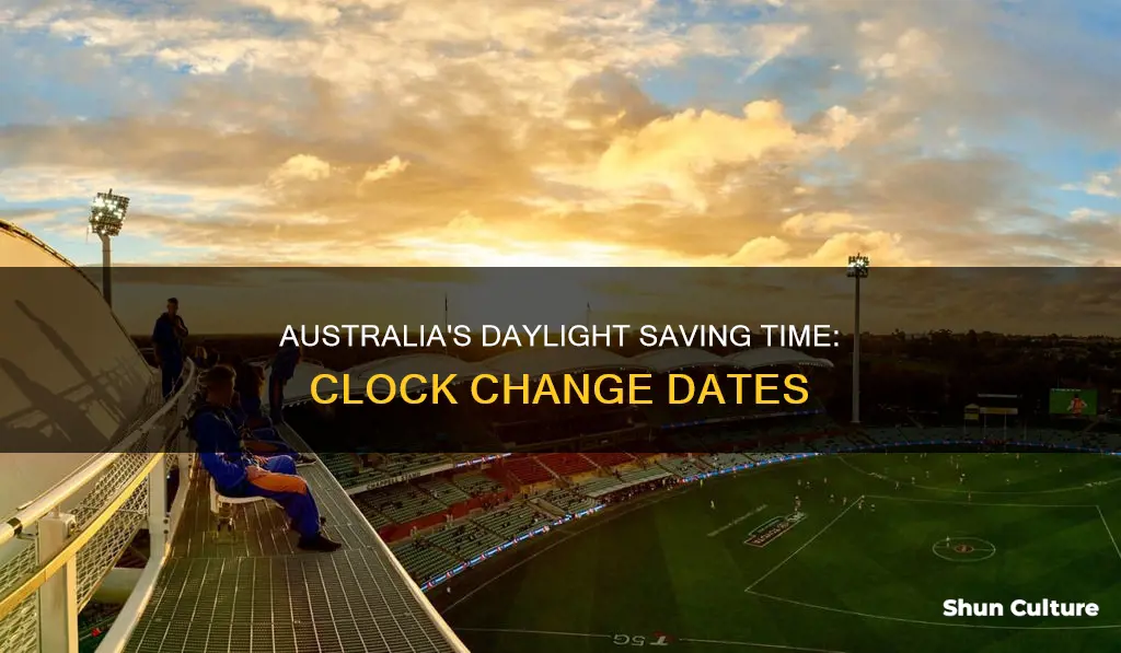 when do I change my clock for daylight savings australia