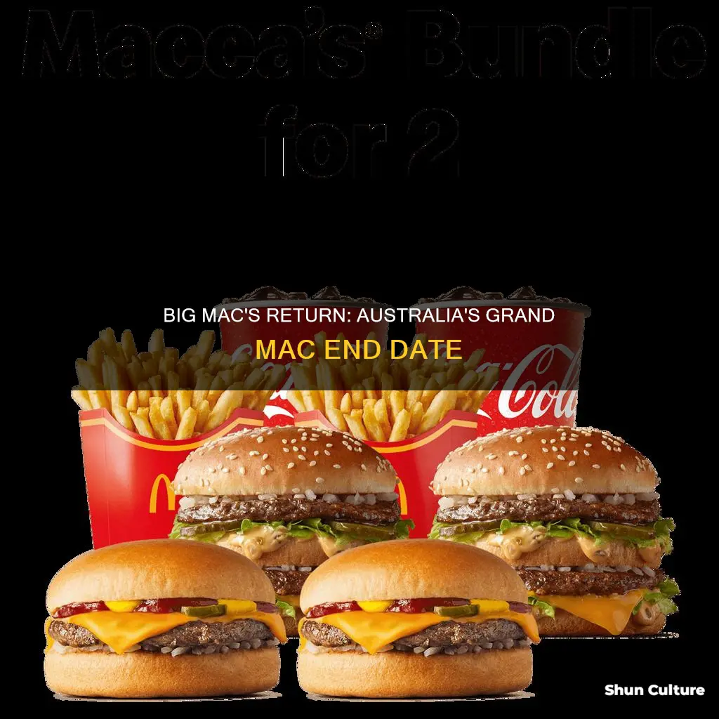 when does the grand big mac end australia