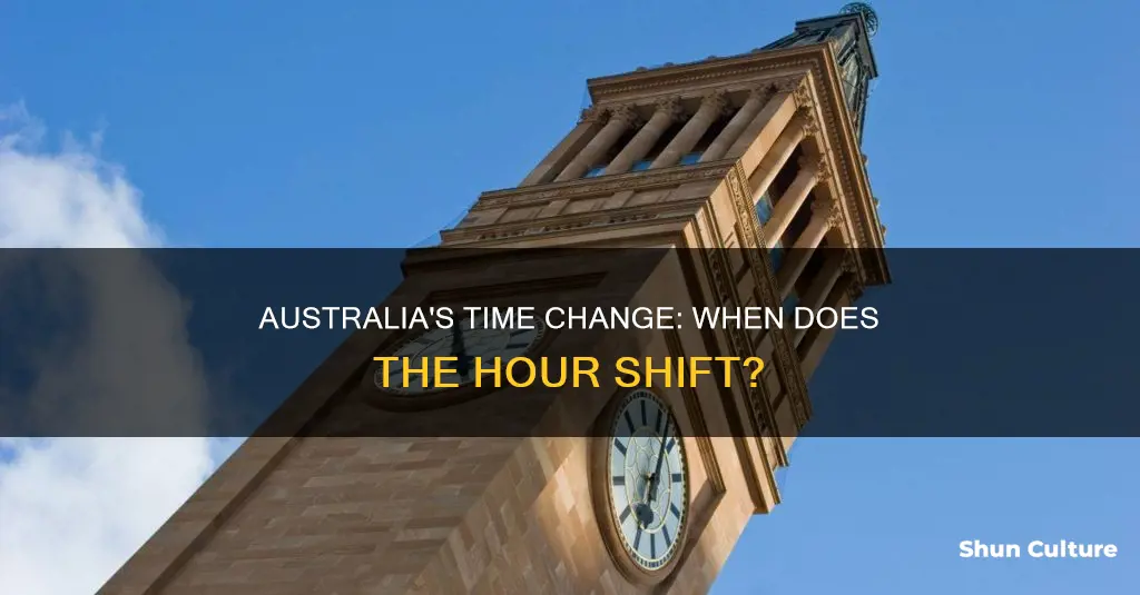 when does the hour change in australia
