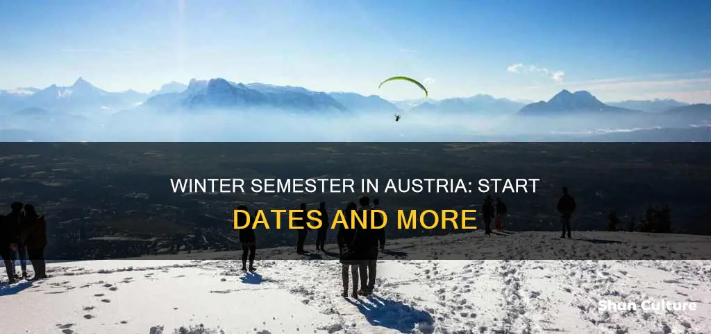 when does winter semester start in austria