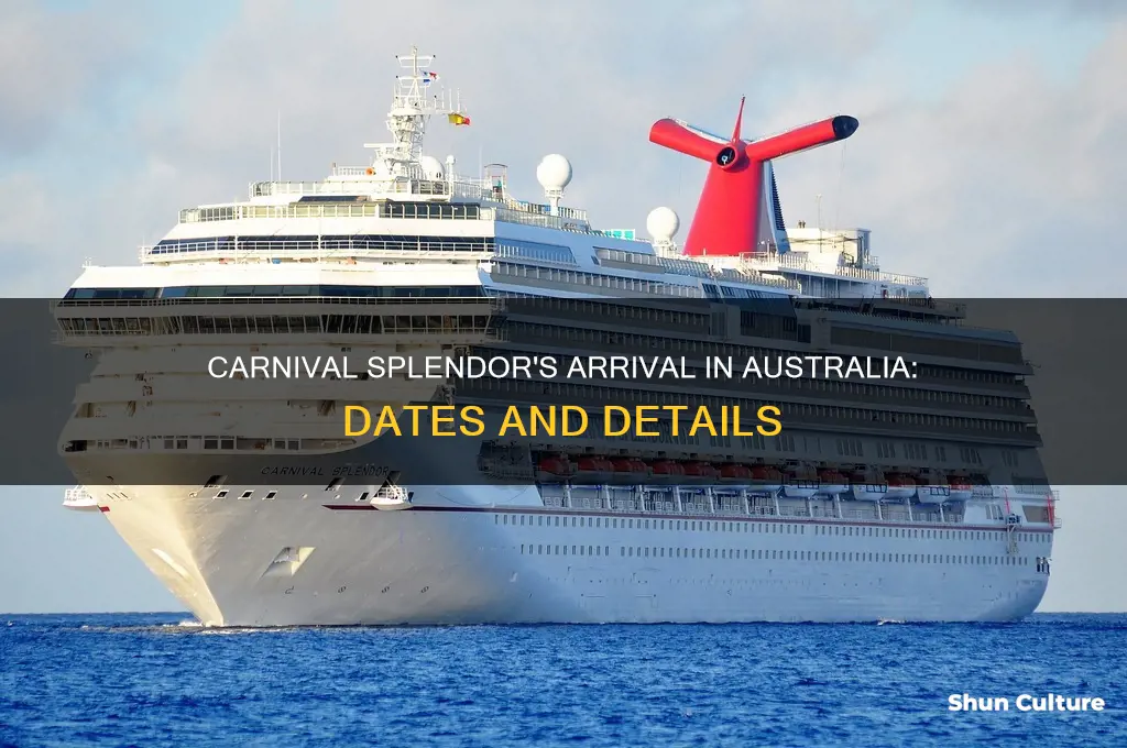 when is carnival splendor coming to australia