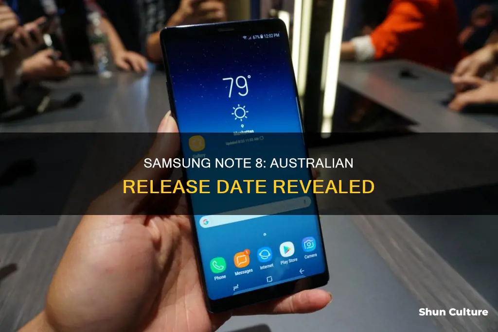 when is samsung note 8 coming out in australia