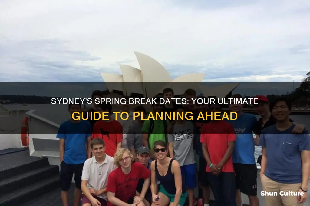 when is spring break in sydney australia