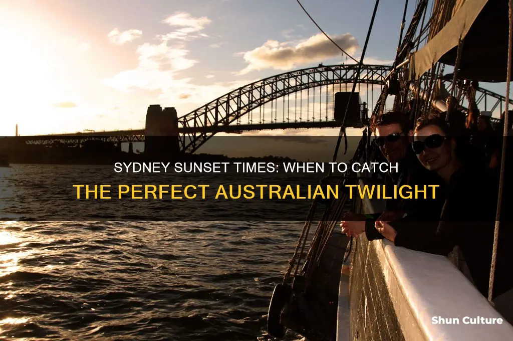 when is sunset in sydney australia