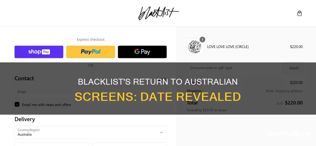when is the blacklist coming back to australia