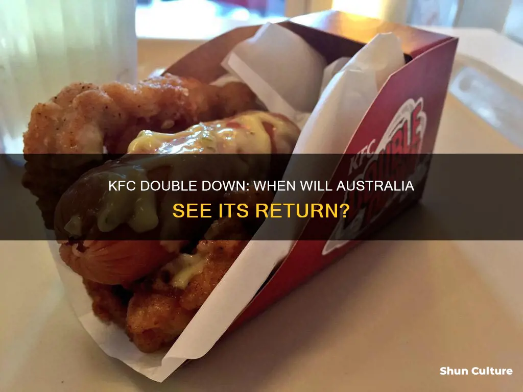 when is the kfc double down coming back australia