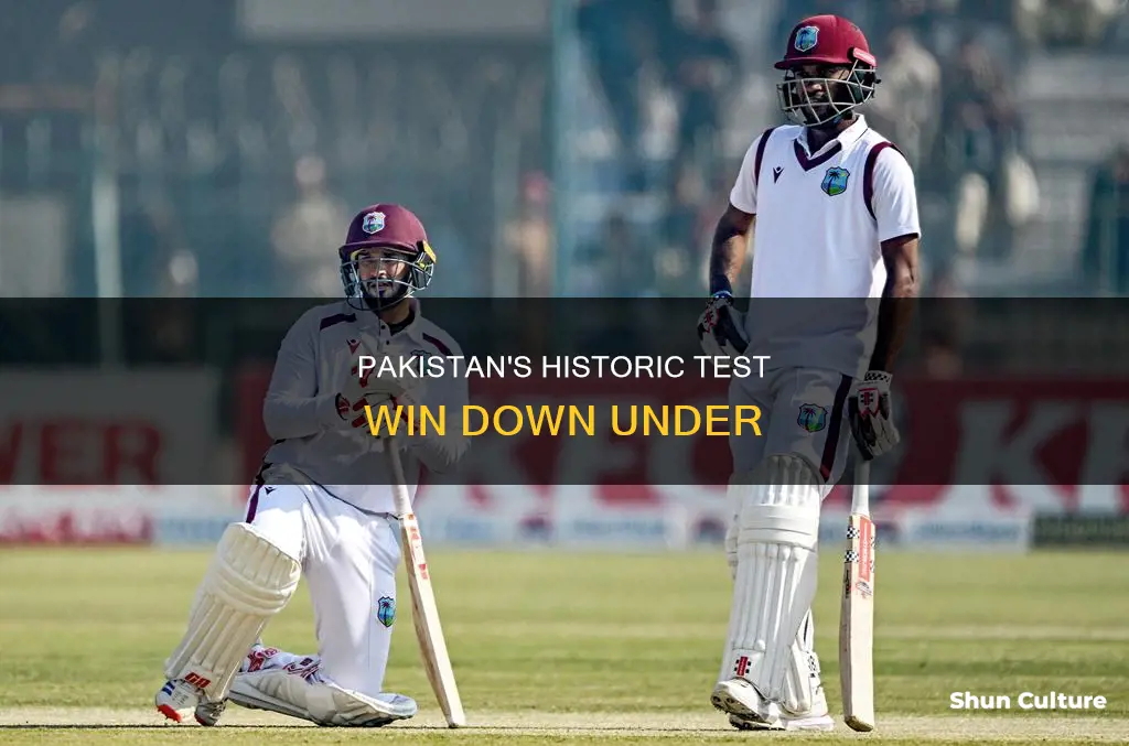 when pakistan won a test match in australia