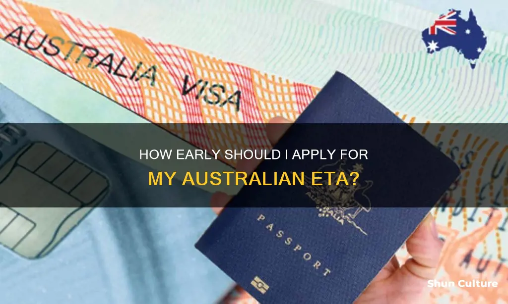 when should I apply for electronic travel authority for australia
