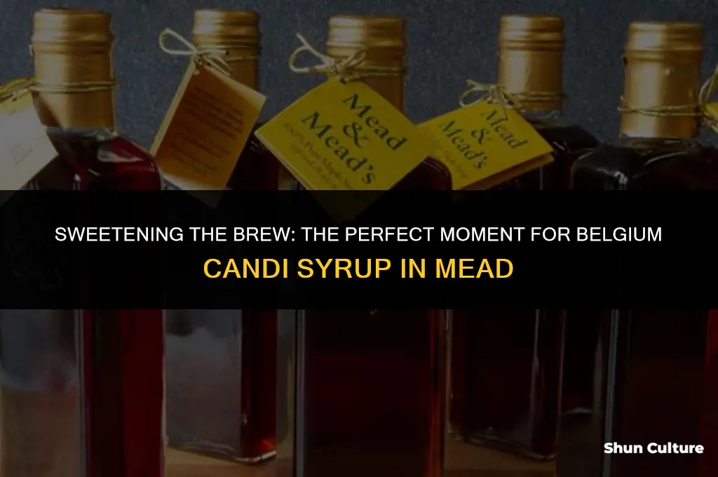 when to add belgium candi syrup to mead