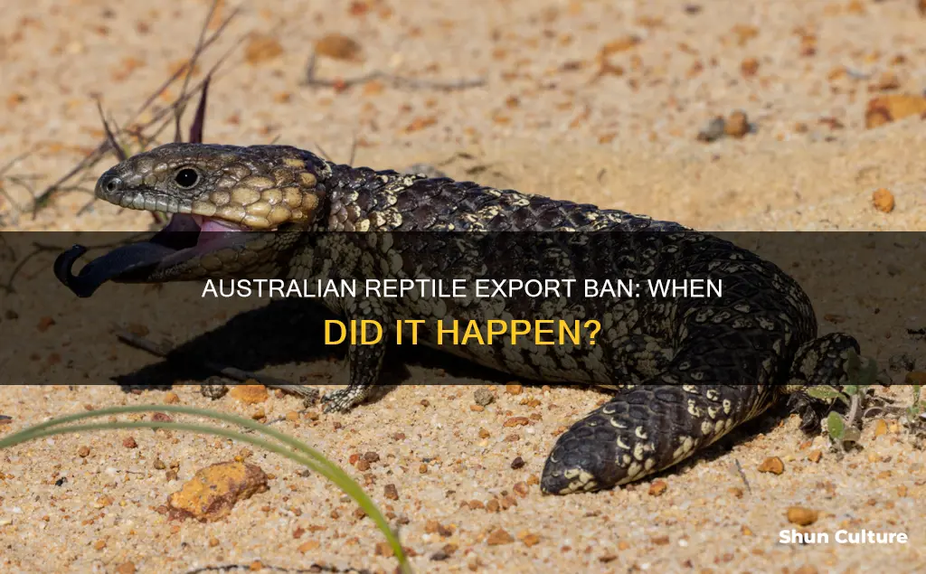 when was ban on exporting australian reptiles passed