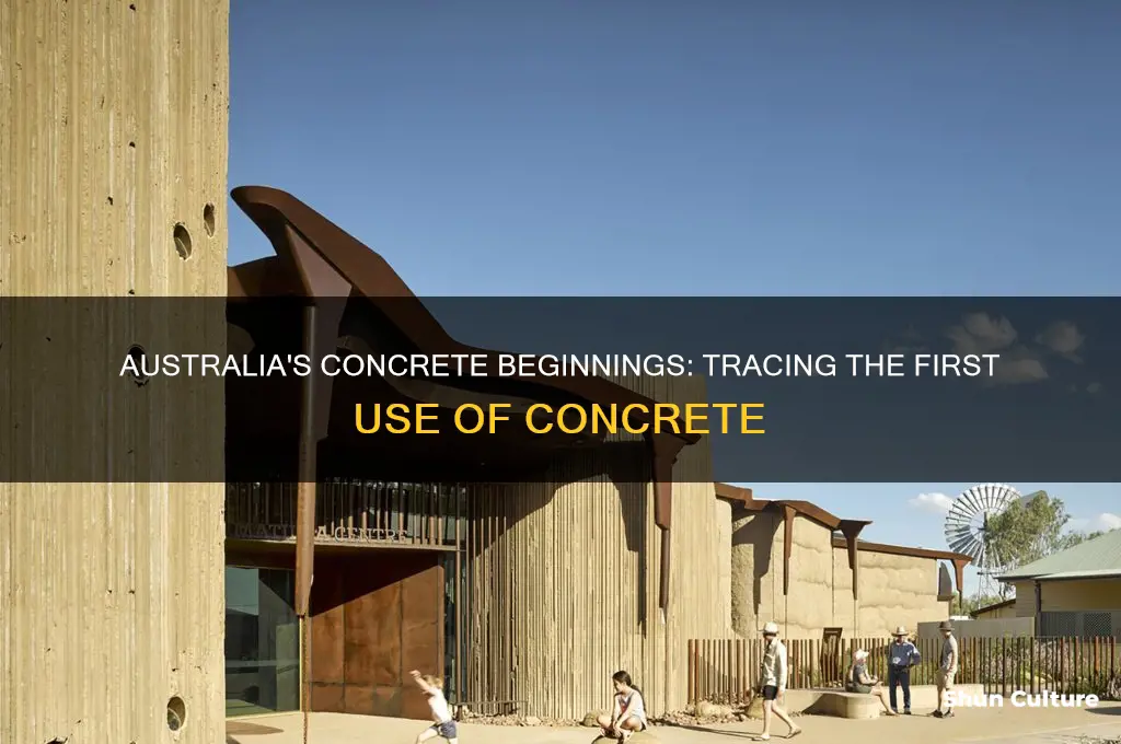when was concrete first used in australia