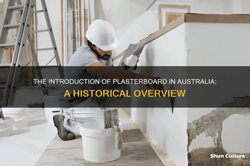 when was plasterboard first used in australia