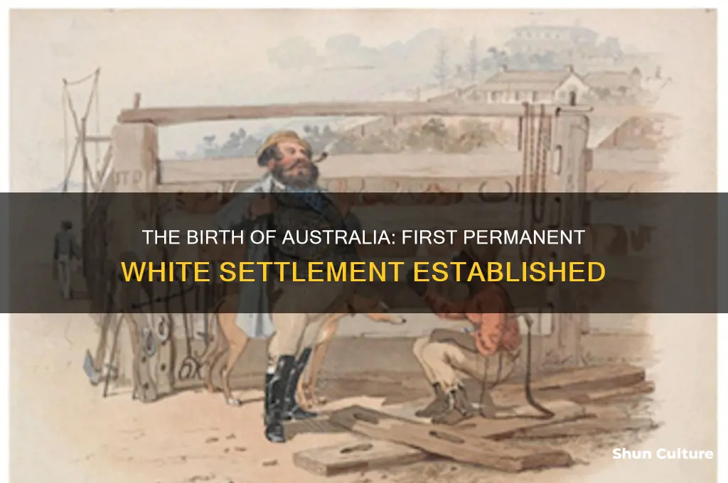 when was the first permanent white settlement in australia