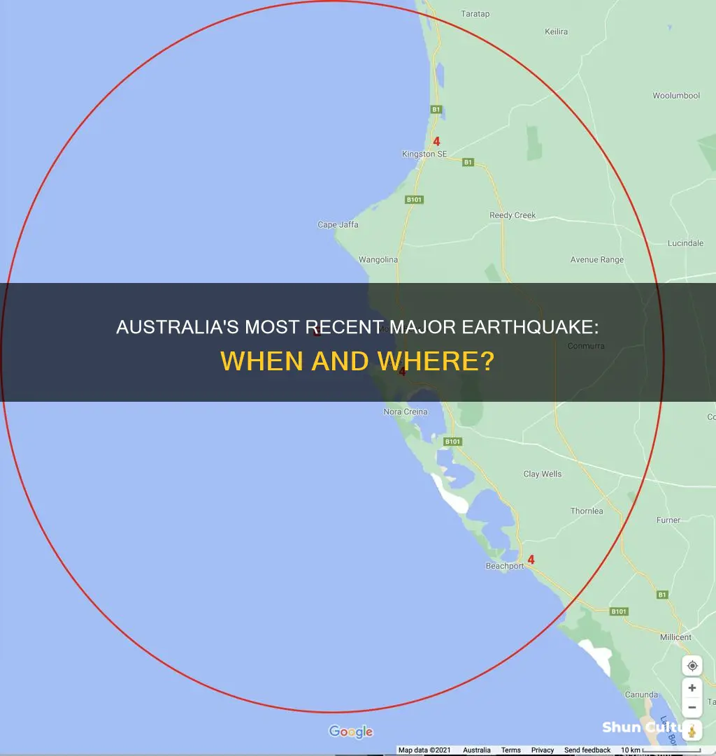 when was the last big earthquake in australia