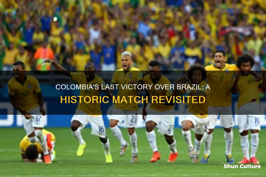 when was the last time colombia beat brazil