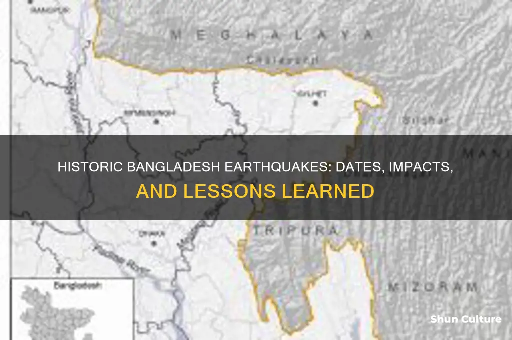 when were previous earthquakes in bangladesh