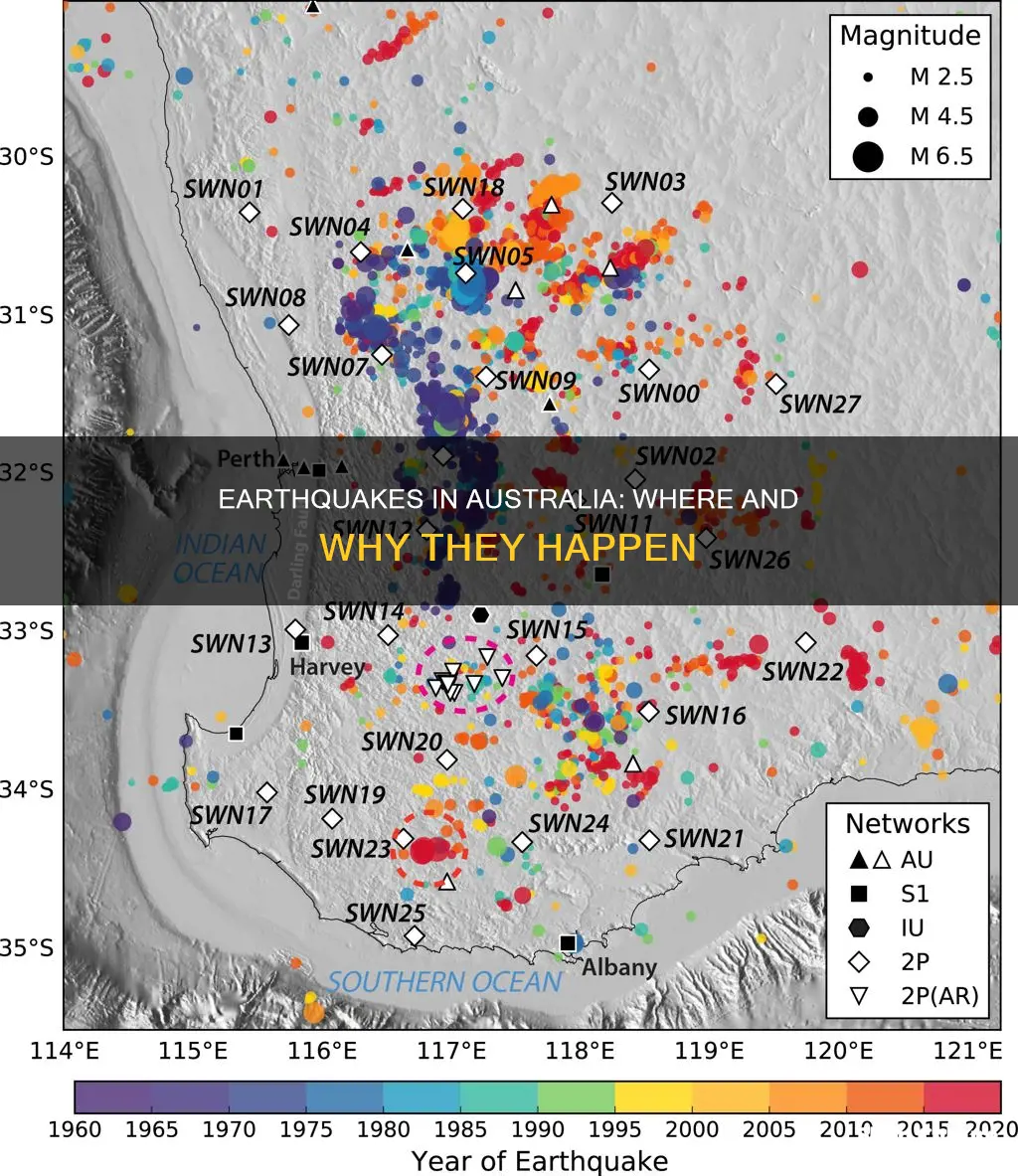 where are earthquakes found in australia