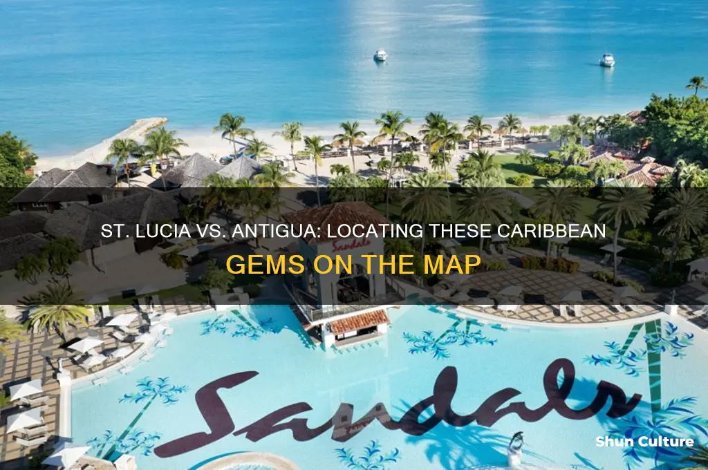 where are st lucia in antigua on the map
