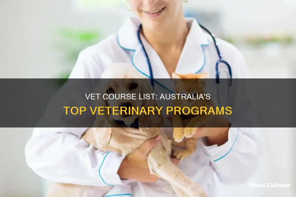 where do I find the vet course list australia