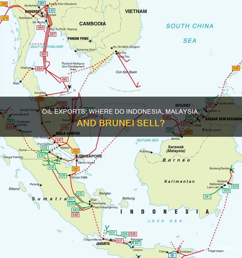 where do indonesia malaysia and brunei export their oil