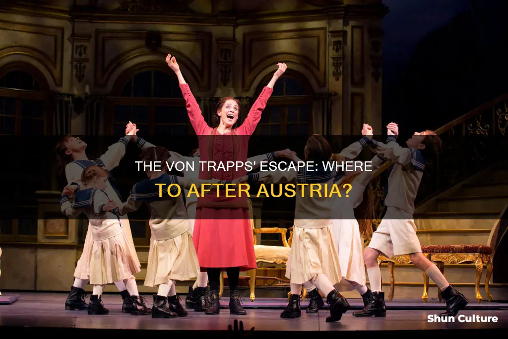 where do the von trapps go when they leave austria