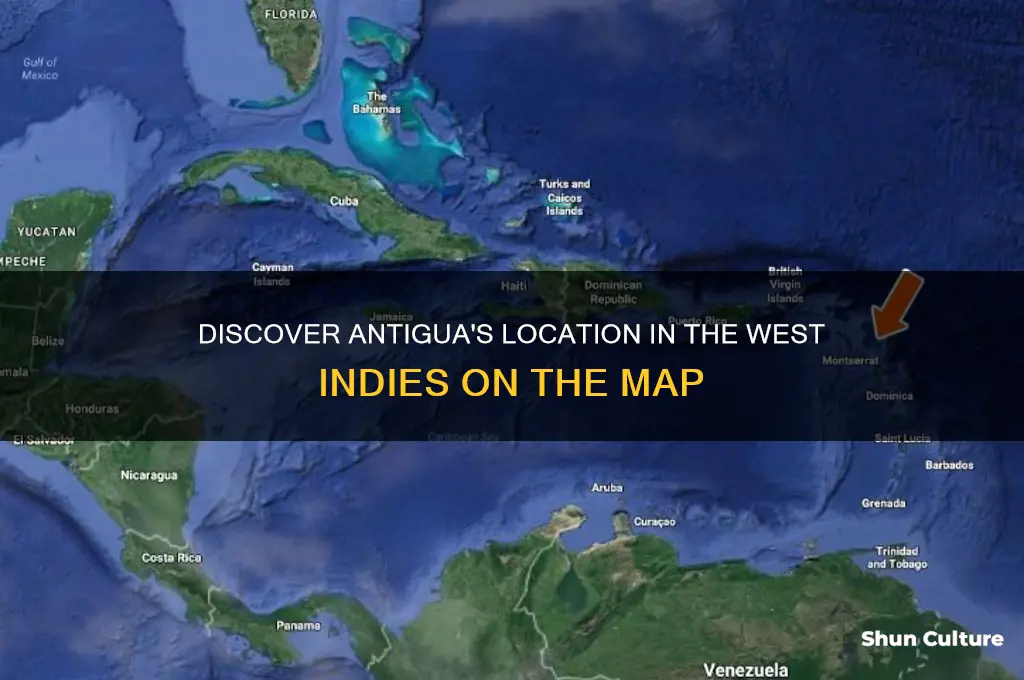 where is antigua west indies on map