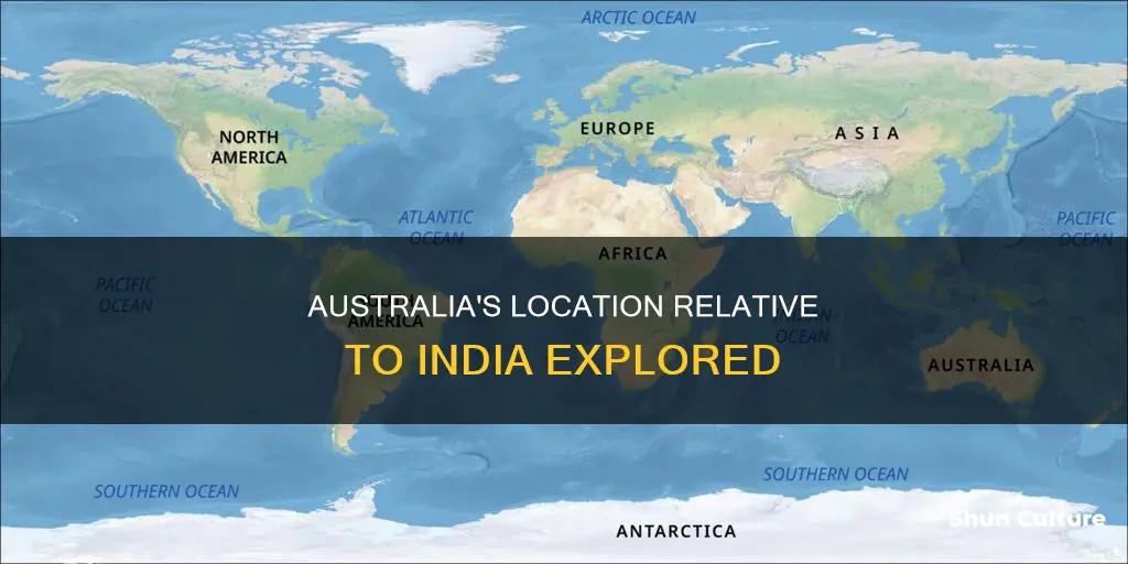 where is australia located from india
