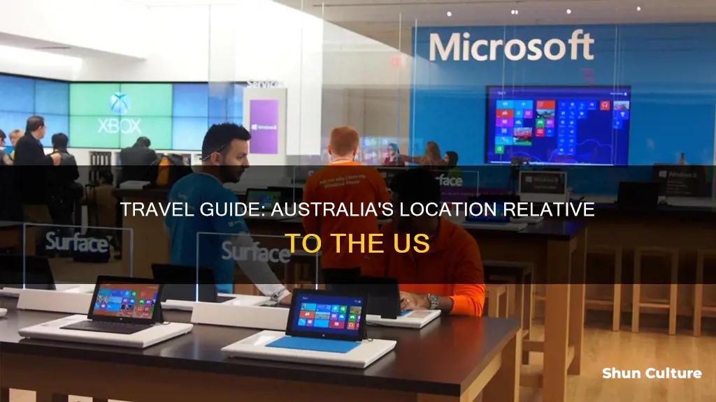where is australia located from the united states
