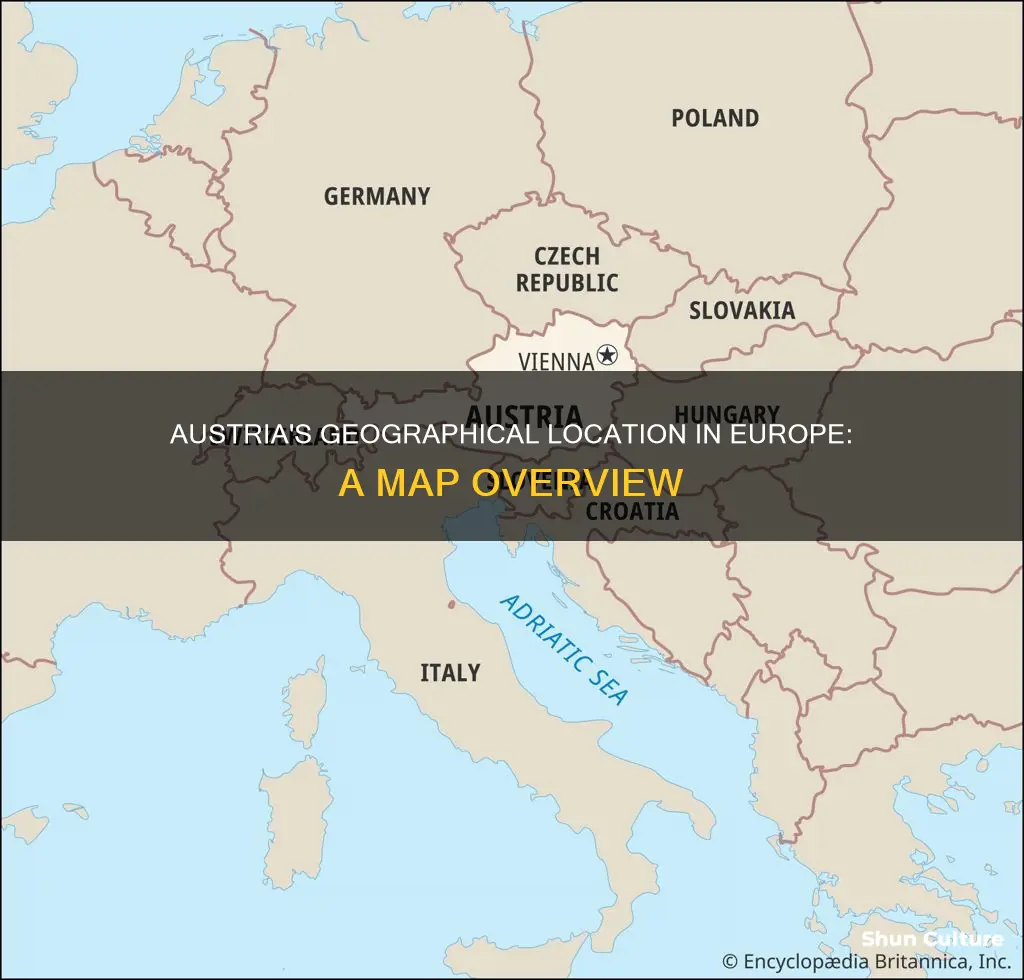 where is austria on a map of europe