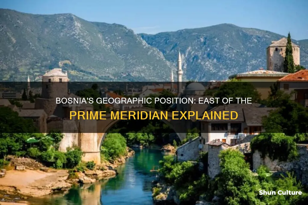 where is bosnia in relation to the prime meridian