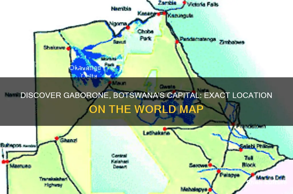 where is gaborone botswana in map